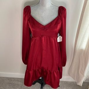 Red V-Neck Dress